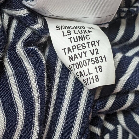 GAP Round Neck Short Sleeve Asymmetric Hem Striped Peplum Shirt  Size Medium - Picture 12 of 14